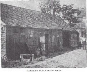 Edwin Hambly's Blacksmith Shop (across from 1784 Main Road; destroyed by 1938 Hurricane)