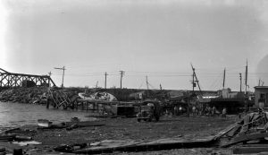 1938 Hurricane damage to boats on Riverside Drive