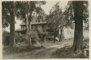 Abraham Brown House, Main Road (photo before 1930) North (left) side built 1765 by Abraham Jr; South side built 1812 by son Isaac General Lafayette's Headquarters in 1778